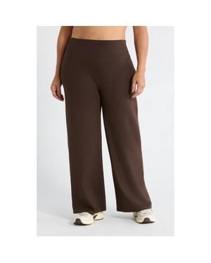 Zella Zen High Waist Straight Leg Pants - Brown