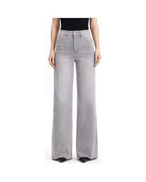 Bayeas Super High Waist Wide Leg Jeans - Gray