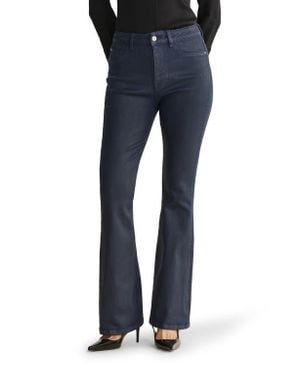 WARP+WEFT Nao Coated High Waist Bootcut Jeans - Blue