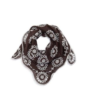 Madewell Embroidered Floral Eyelet Organic Cotton Bandana - Black