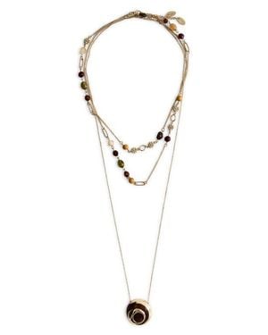 Mango Beaded Layered Necklace - White