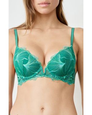 Etam Prelude Classique Embroidered Underwire Bra - Green