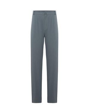 Pcfg Cotton Blend Striped Woven Casual Pant - Blue