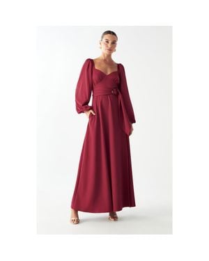 Willa Knoll Midi Dress - Red