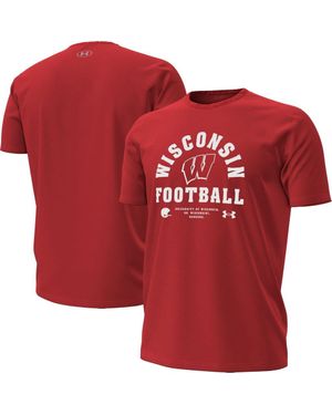 Under Armour Wisconsin Badgers 2025 Sideline Football Performance T-Shirt - Red