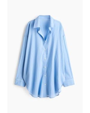 H&M Long Cotton Shirt - Blue