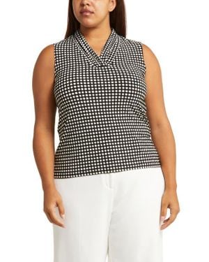 Anne Klein Pearly Polka Dot Top - Blue