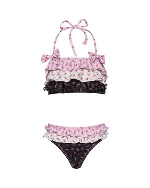 PQ Swim Kids' Ruffle Bow Two-Piece Swimsuit - Pink