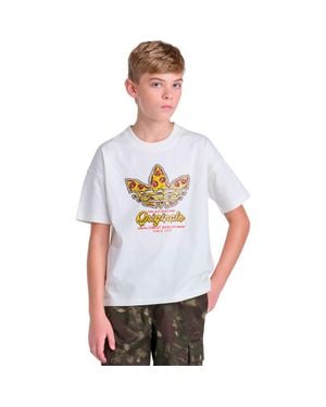 adidas Kids' Trefoil Pizza Graphic T-Shirt - White