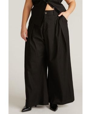 UNIVERSAL STANDARD Palais Linen Blend Beach Pants - Black