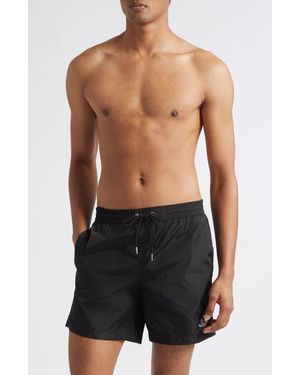 Moncler Logo Patch Swim Trunks - Gray
