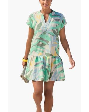 Lascana Flounce Hem Shift Dress - Green
