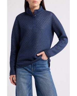 Marine Layer Corbet Quilted Reversible Pullover - Blue