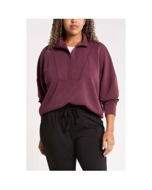 Zella Soft Luxe Half Zip Pullover - Red