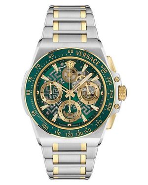Versace Greca Extreme Skeleton Dial Automatic Chronograph Bracelet Watch, 43Mm - Gray