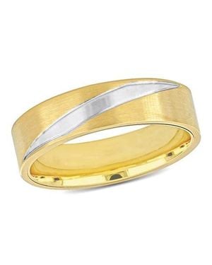 Julianna B Brushed Finish Wedding Band 14K Two-Tone - Yellow