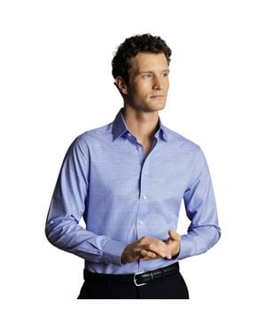 Charles Tyrwhitt Non-Iron Prince Of Wales Check Shirt - Blue