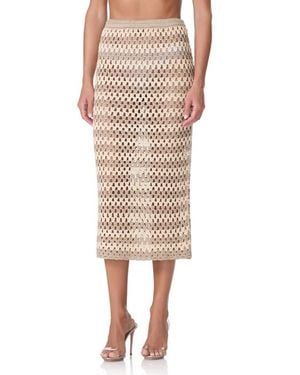 AFRM Natalia Stripe Crochet Maxi Skirt - Natural