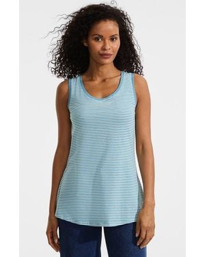 Lands' End Plus Size Supima Cotton Tunic Tank Top - Blue