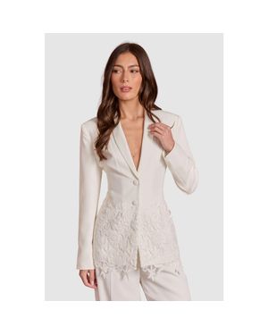 Coast Longline Floral Embroidered Blazer - White