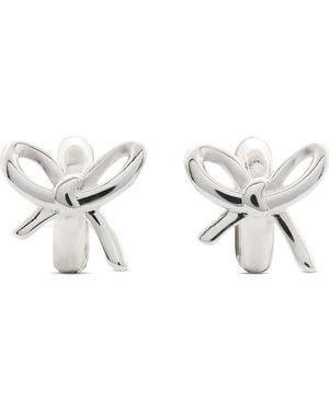 Kate Spade Bow Huggie Hoop Earrings - Metallic