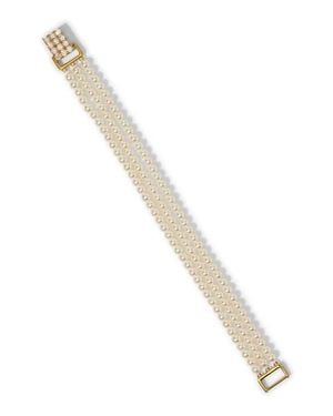 Nadri Madrid Layered Faux Pearl Bracelet - Metallic
