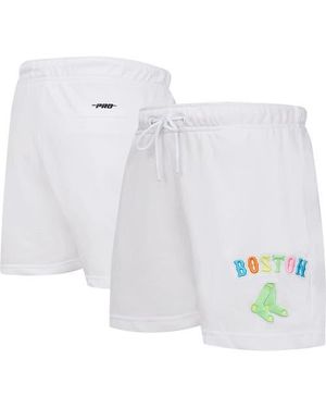 Pro Standard Boston Sox Washed Neon Shorts - White