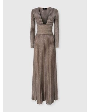 Missoni Long Dress With Deep Neckline And Sequins - Natural