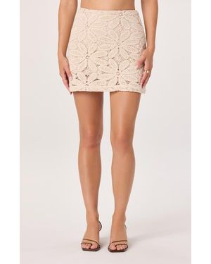 Astr Medina Lace Miniskirt - Natural