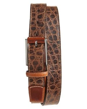 Torino Brushed Sheepskin Leather Belt - Brown