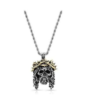 Room101 Jesus Skull Piece Pendant - Metallic