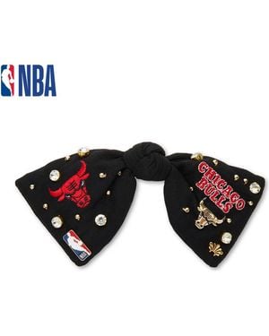 Lele Sadoughi Nba Chicago Bulls Bow Barrette - Black