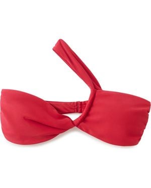 Mango Asymmetric Bandeau Bikini Top - Red