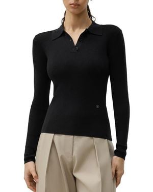 LILYSILK Silk-Cashmere Polo - Black