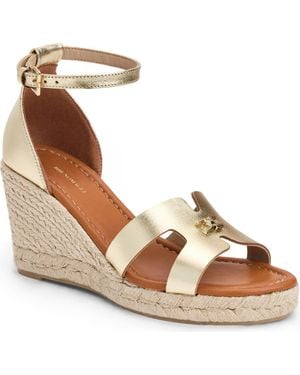 Bruno Magli Dina Ankle Strap Wedge Sandal - Metallic