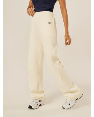 Be Athletica Varsity Athletica Wide Leg Sweatpants - Natural