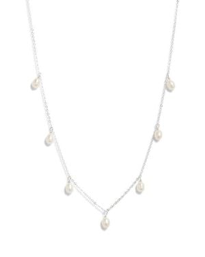 SET & STONES Meri Freshwater Pearl Chain Necklace - Blue