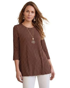 Jessica London Stretch Knit Swing Tunic - Brown