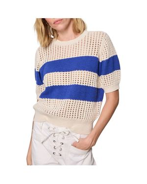 Sanctuary Beachside Openwork Stripe Sweater - Blue