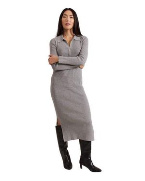 Phase Eight Lucy Collared Midi Dress - Gray