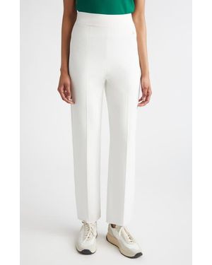 St. John Dani Santa Roma Knit Pants - White