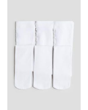 H&M 3-Pack School Tights - White