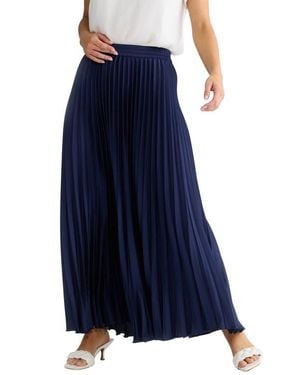 Brave+True Alias Pleated Maxi Skirt - Blue