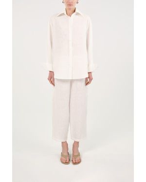 Nocturne Linen Drawstring Pants - Pink