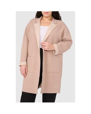 Halogen® Lapel Long Cardigan - Pink