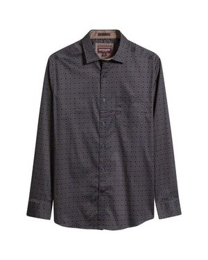 Johnston & Murphy Logan Print Button-Up Shirt - Black