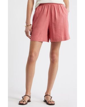 Nordstrom Pull-On Linen Blend Shorts - Red