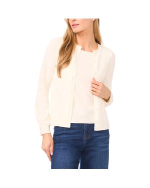 Halogen® Attached Tank Cardigan Sweater - White
