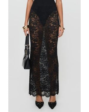 Princess Polly Lombardio Lace Maxi Skirt - Black