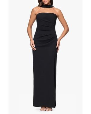 Xscape Evenings Drape Scuba Cocktail Dress - Black